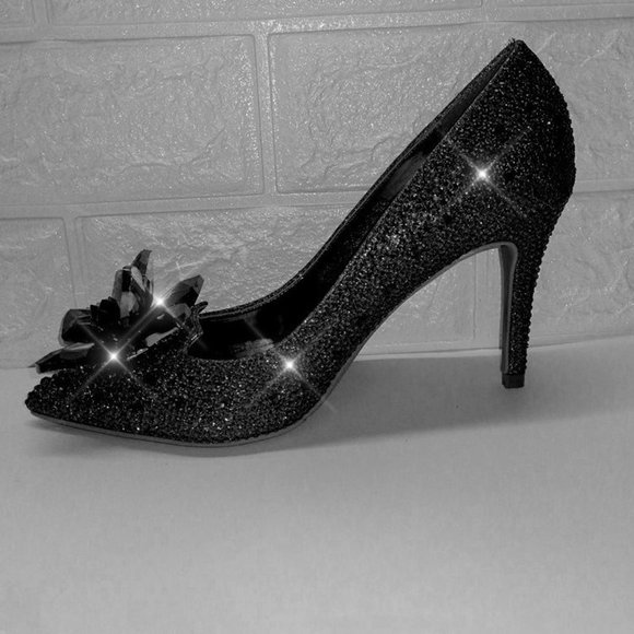 NWT Sparkling Bling Swarovski Crystal Rhinestone Cinderella Shoes Pumps … - Picture 9 of 10